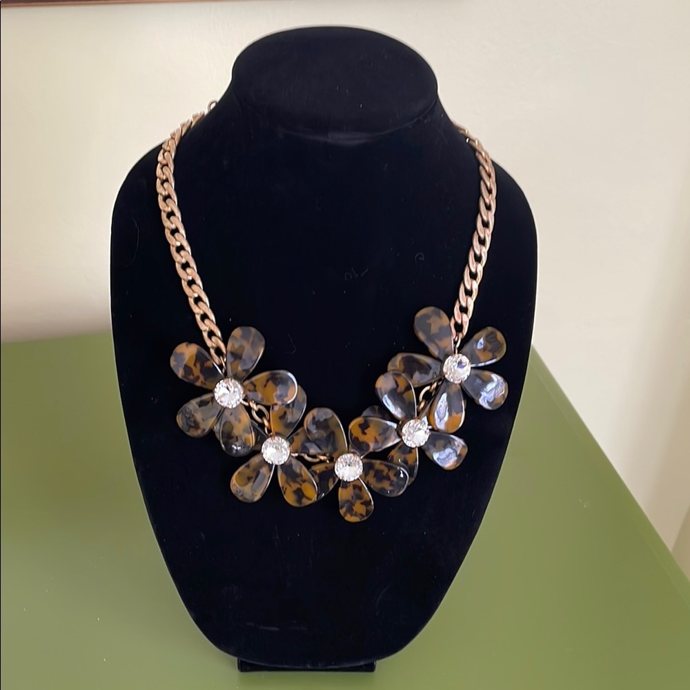 J. Crew Floral Tortoiseshell Necklace